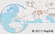 Gray Location Map of Liechtenstein, lighten, land only