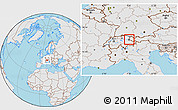 Gray Location Map of Liechtenstein, lighten, semi-desaturated, land only