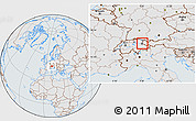 Gray Location Map of Liechtenstein, lighten, semi-desaturated