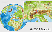 Gray Location Map of Liechtenstein, physical outside