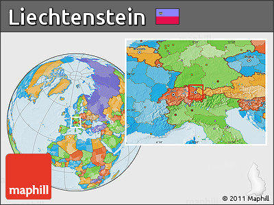Gray Location Map of Liechtenstein, political outside