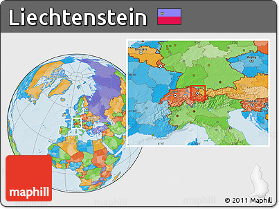Gray Location Map of Liechtenstein, political outside