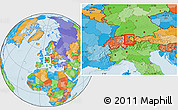 Gray Location Map of Liechtenstein, political outside