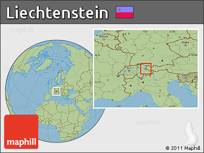 Gray Location Map of Liechtenstein, savanna style outside
