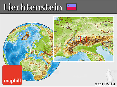 Physical Location Map of Liechtenstein