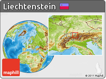 Physical Location Map of Liechtenstein