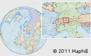 Political Location Map of Liechtenstein, lighten, land only