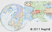 Political Location Map of Liechtenstein, lighten