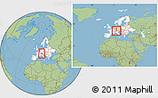 Savanna Style Location Map of Liechtenstein, highlighted continent, within the entire continent