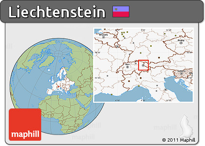 Savanna Style Location Map of Liechtenstein, highlighted continent