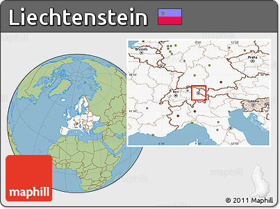 Savanna Style Location Map of Liechtenstein, highlighted continent
