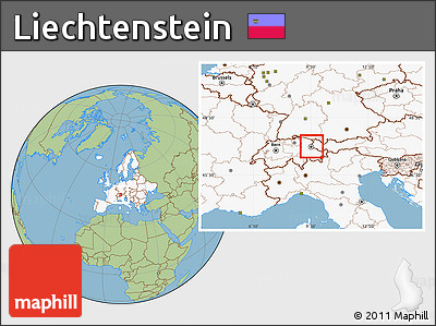 Savanna Style Location Map of Liechtenstein, highlighted continent