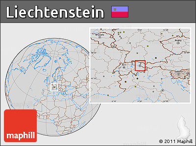 Savanna Style Location Map of Liechtenstein, lighten, desaturated