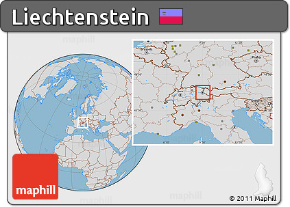 Savanna Style Location Map of Liechtenstein, lighten, desaturated, land only