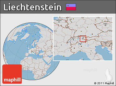 Savanna Style Location Map of Liechtenstein, lighten, desaturated, land only