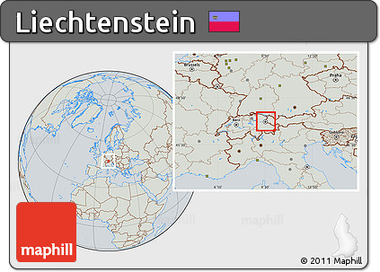 Savanna Style Location Map of Liechtenstein, lighten, semi-desaturated