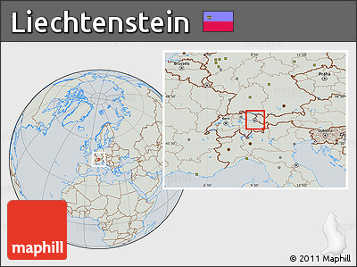 Savanna Style Location Map of Liechtenstein, lighten, semi-desaturated