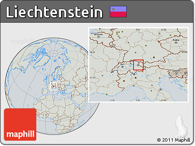 Savanna Style Location Map of Liechtenstein, lighten, semi-desaturated