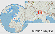 Savanna Style Location Map of Liechtenstein, lighten, semi-desaturated, land only