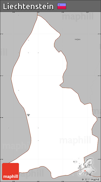 Gray Simple Map of Liechtenstein