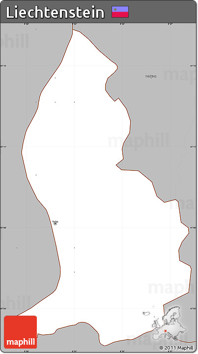 Gray Simple Map of Liechtenstein
