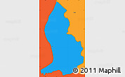 Political Simple Map of Liechtenstein, political shades outside
