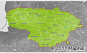 Physical 3D Map of Lithuania, desaturated