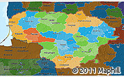Political 3D Map of Lithuania, darken, land only