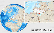 Shaded Relief Location Map of Alytaus, highlighted country, within the entire country