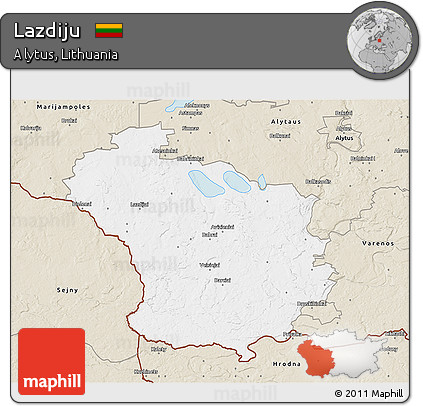 Classic Style 3D Map of Lazdiju