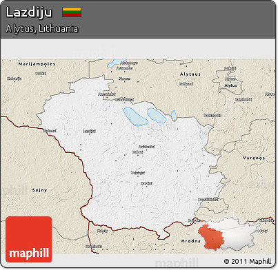 Classic Style 3D Map of Lazdiju