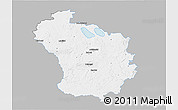 Gray 3D Map of Lazdiju, single color outside