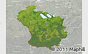 Satellite 3D Map of Lazdiju, lighten, semi-desaturated