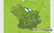 Satellite 3D Map of Lazdiju, physical outside