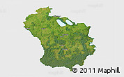 Satellite 3D Map of Lazdiju, single color outside