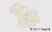 Shaded Relief 3D Map of Lazdiju, single color outside
