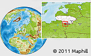Physical Location Map of Lazdiju, highlighted country, highlighted parent region, within the entire country