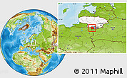 Physical Location Map of Lazdiju, highlighted country, highlighted parent region
