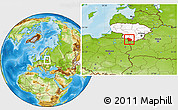 Physical Location Map of Lazdiju, highlighted country