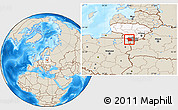 Shaded Relief Location Map of Lazdiju, highlighted country, highlighted parent region