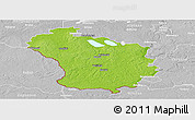 Physical Panoramic Map of Lazdiju, lighten, desaturated