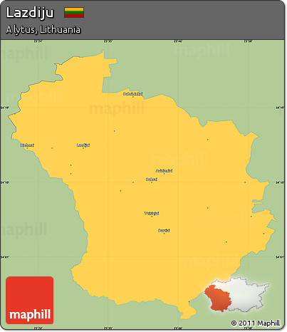 Savanna Style Simple Map of Lazdiju, single color outside