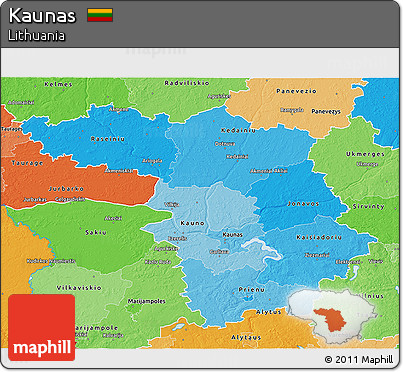 Political Shades 3D Map of Kaunas