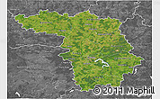 Satellite 3D Map of Kaunas, desaturated
