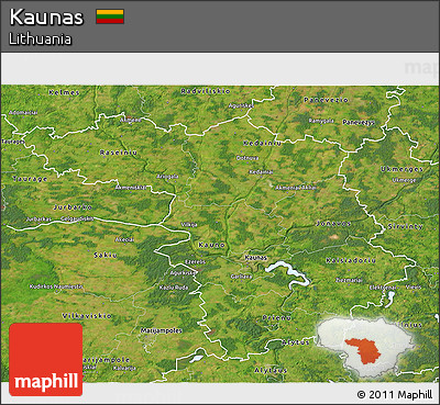 Satellite 3D Map of Kaunas