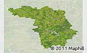 Satellite 3D Map of Kaunas, lighten