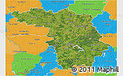 Satellite 3D Map of Kaunas, political outside