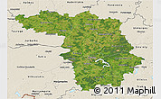 Satellite 3D Map of Kaunas, shaded relief outside