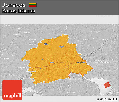 Political 3D Map of Jonavos, lighten, desaturated