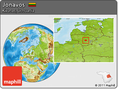 Physical Location Map of Jonavos, within the entire country